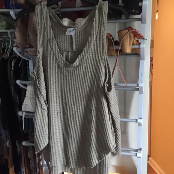 Olive Green thermal Tank Top (S) - Picture 1 of 5